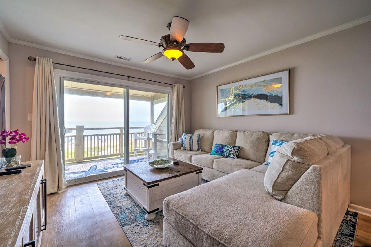 Beachfront Condo With Unobstructed Ocean Views! Oak Island Eksteriør bilde