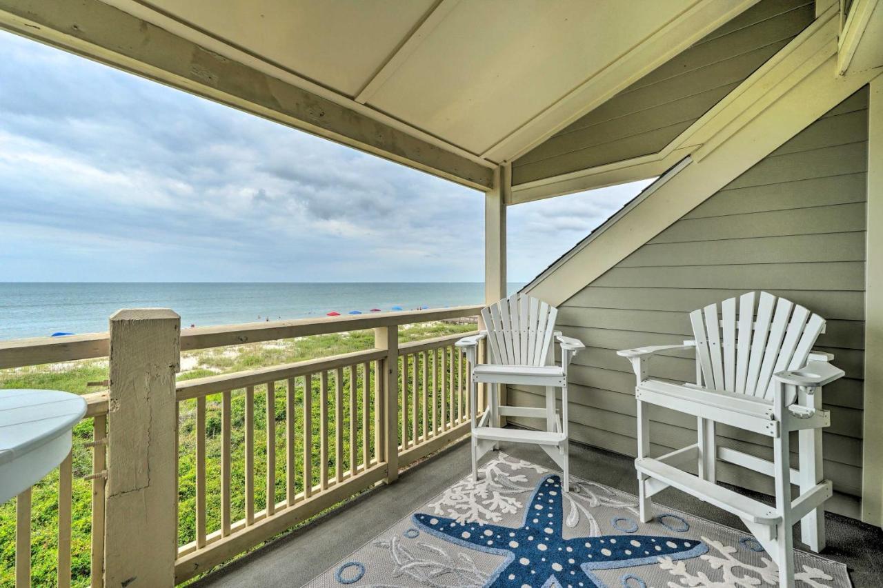 Beachfront Condo With Unobstructed Ocean Views! Oak Island Eksteriør bilde