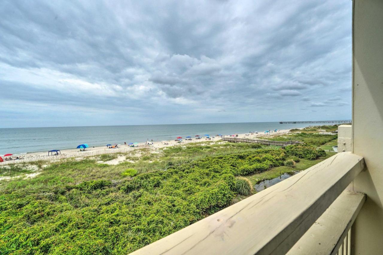 Beachfront Condo With Unobstructed Ocean Views! Oak Island Eksteriør bilde